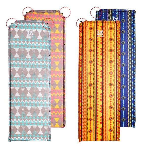 

automatic inflatable sleeping pad lightweight cushion ethnic wind outdoor portable camping tent spliced mat double air hole pads