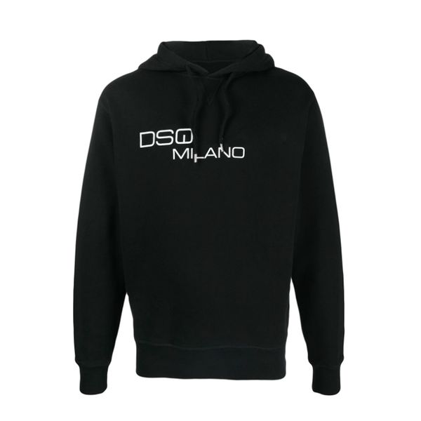 

dsq leaf active hooded sweatshirt mens designer hoodies italy fashion sweatshirts autumn print dsq hoodie male 100% cotton 01230, Black