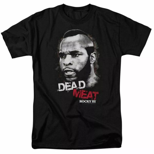

rocky iii dead meat t shirt mens licensed boxing movie tee balboa black, White;black