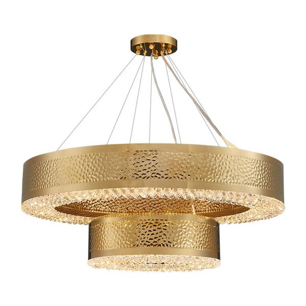 

chandeliers luxury modern lighting for living room design 2-layers gold crystal chandelier home decor led light fixtures