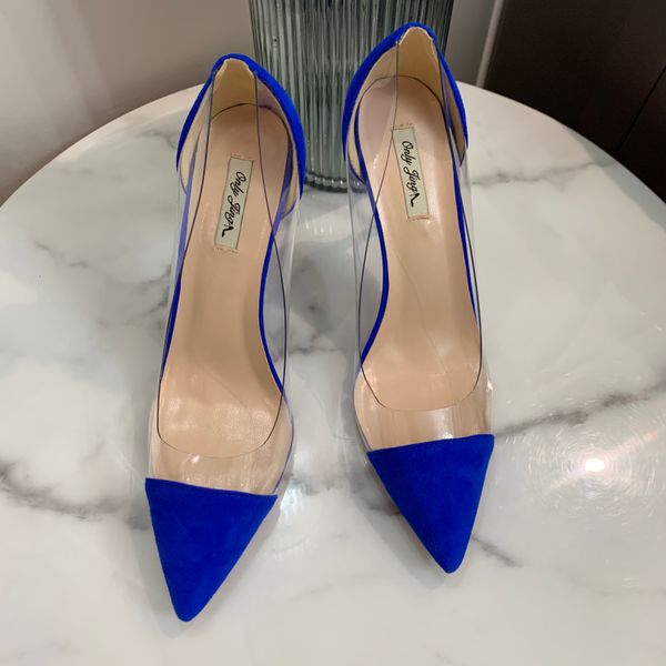

lady fashion women shoes blue suede leather pointy toe stiletto stripper high heels pumps 12cm big size 44, Black