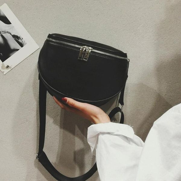 

women pu leather waist bag casual belt shoulder zipper crossbody chest bags