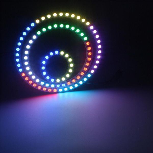 

addressable ws2812b pixel ring led module 8/16/24/35/45 bits leds rgb dream color ws2812 ic built-in dc5v lamp light modules