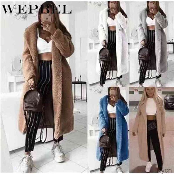 

wepbel women wool blends open thick warm winter autumn casual fashion full sleeve long ladies blend, Black