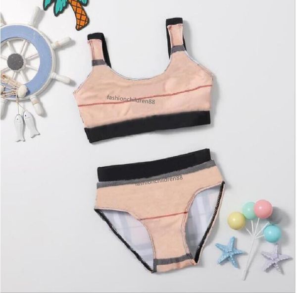 

kids swimsuits one-pieces plaid bikini set baby girls summer beach bathing suits children's swimwear designers c5657414, Black