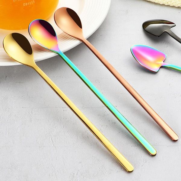 

reusable spoons utensils stirring spoon creative drinking clean portable ice cream home utensil