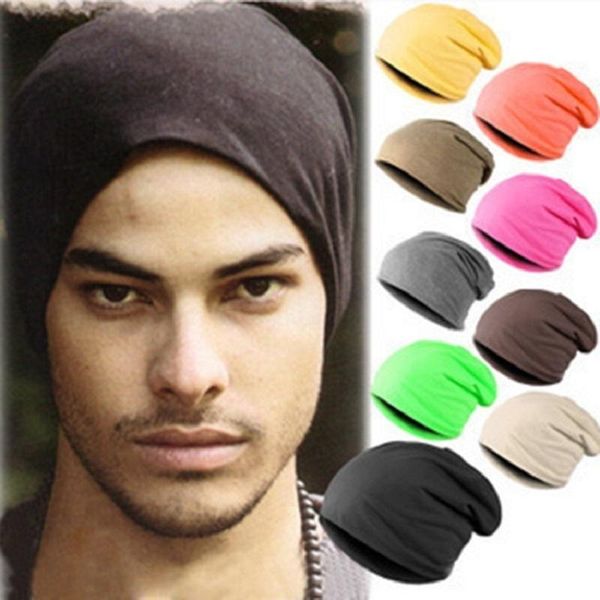 

cycling caps & masks winter warm hats thick brimless bonnet men's cap stacking knitted autumn female fluorescent beanie, Black