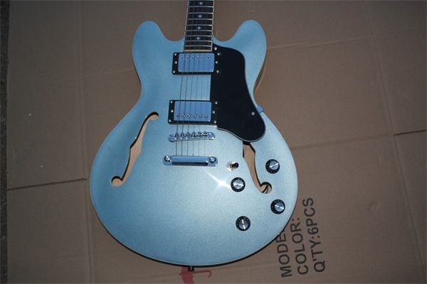 

pure white es double three five jazz ctm electric guitar