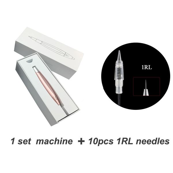 

1set permanent makeup machine with needle aluminium alloy digital tattoo rotary machine for microblading eyebrow lip pmu supplys