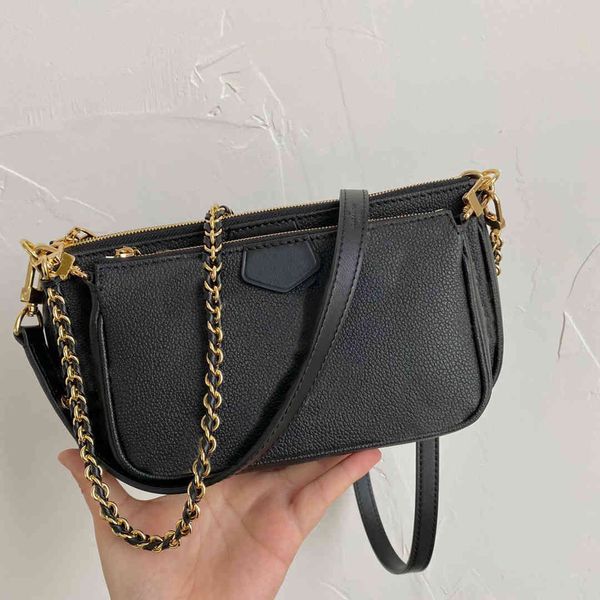 

bag women m45777 multi pochette accessoires two-in-one gold chain shoulder pouches 2pcs purse leather strap small
