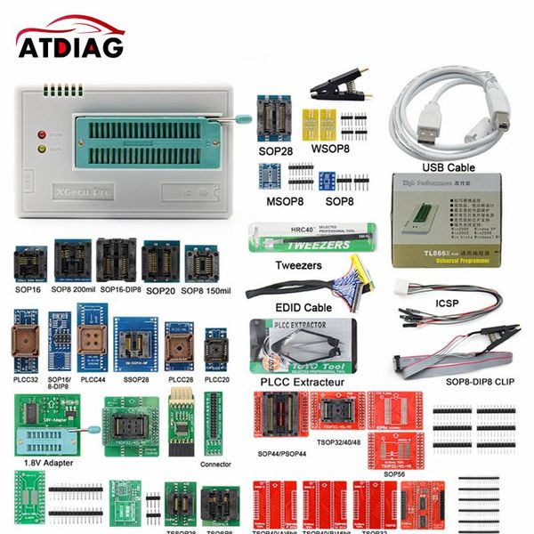 

est version v10.7 tl866ii plus universal original minipro programmer tl866 flash avr pic bios usb programmer+37pcs adapter diagnostic tools