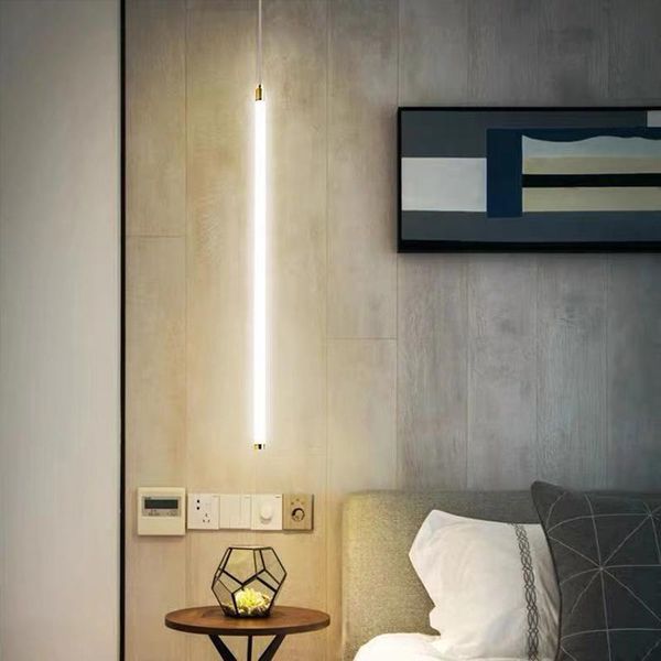 

pendant lamps modern bedside living room dining simple small chandelier 40/60/80 / creative personality single head long tube