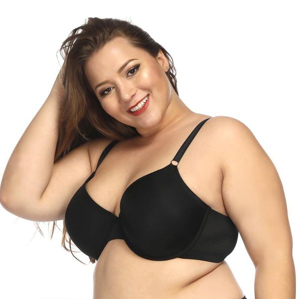 

bras seamless lightly padded plunge underwire t-shirt bra plus size women's smooth 32 34 36 38 40 42 44 46 b c d dd ddd e f, Red;black