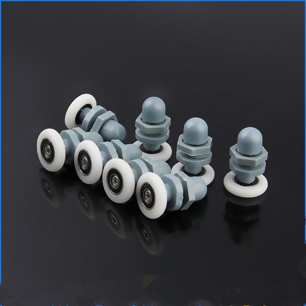 

8pcs/lot 23mm/25mm/27mm single straight plastic shower door pulley rollers runners wheels bearing for sliding cabin room other hardware