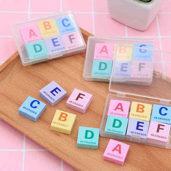 

1257 creative boxed letter a-f eraser learning stationery
