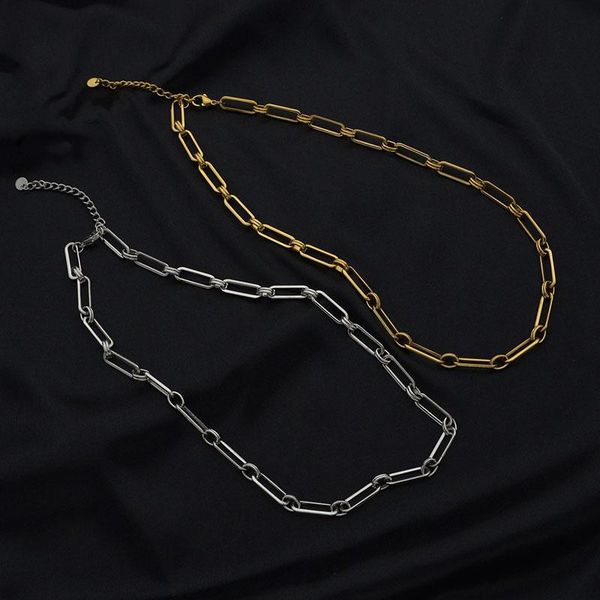 

charm bracelets allme fashion hollow linked chains for women gold silver color chunky chain titanium steel bracelet accessories, Golden;silver