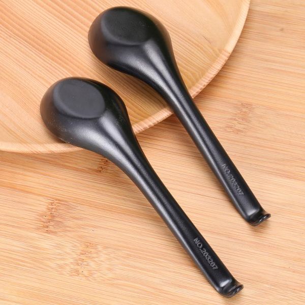 

spoons 6pcs japanese style melamine creative soup spoon tableware for home restaurant (frosted surface, hook style)