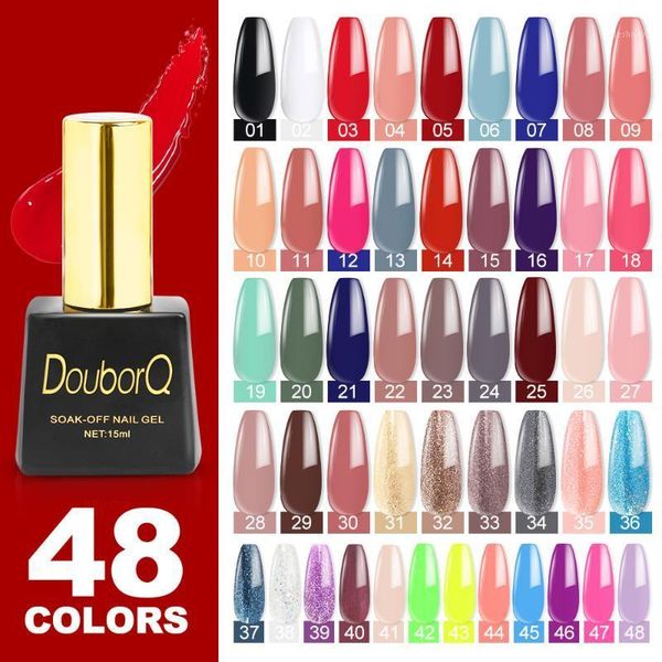 

nail gel polish 48colors 15ml soak off uv led art manicure semi permanent coat varnish1, Red;pink