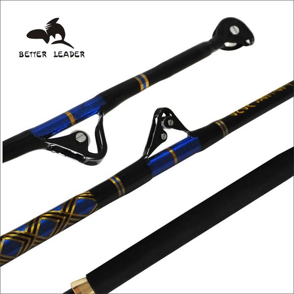 

big game rod 5'6" pro trolling 50-80lbs 80-130lbs nylon bu boat fishing 5+1 roller guide sea rods