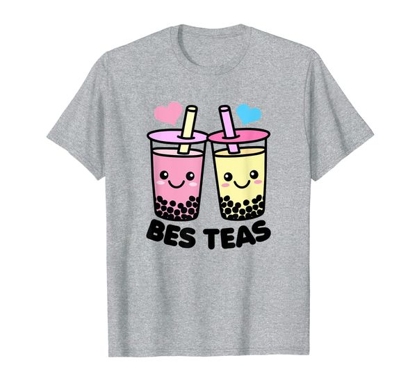 

bes teas cute kawaii boba drinks t-shirt, White;black