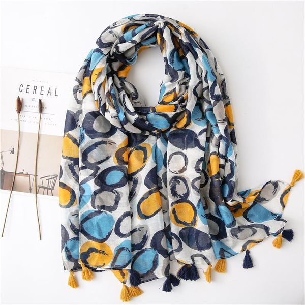 

2020 spring autumn fashion glitter loop dot stone tassel viscose shawl scarf women print voile soft hijabs and wrap muslim sjaal1, Blue;gray