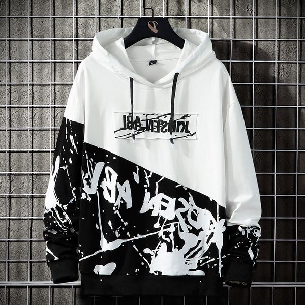 

hoodie trend loose spring men's and couple hooded men's autumn hoodie coat, Black