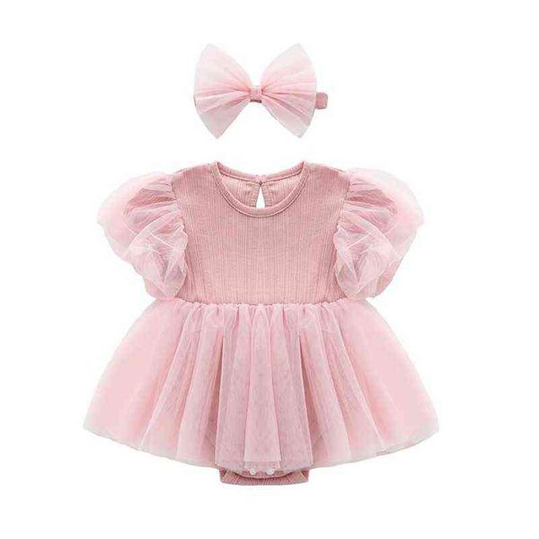 Sommerkleid für Babys, Mädchen, Neugeborene, 3 Monate, 6 Monate, 9 Monate, 12 Monate, weiß, gelb, rosa, Prinzessin, Party- und Hochzeitskleid KF074 G1129