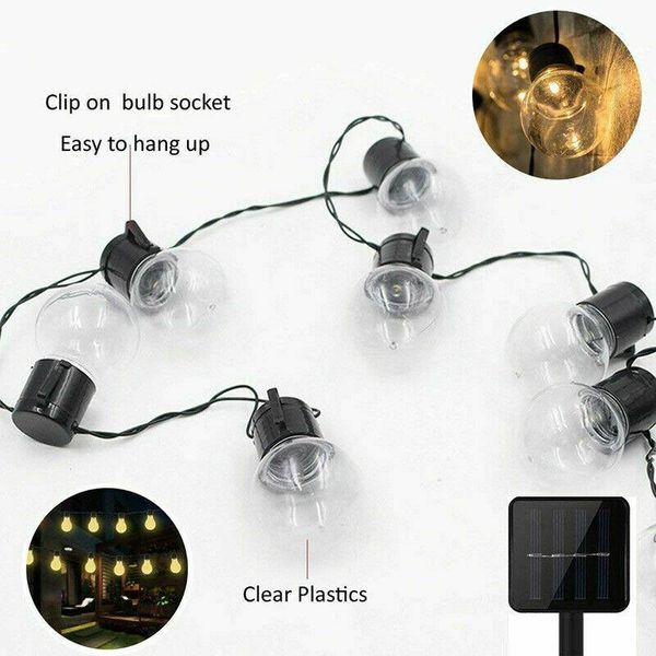 

strings 20pcs led solar powered bulb string lights for garden outdoor party hanging fairy