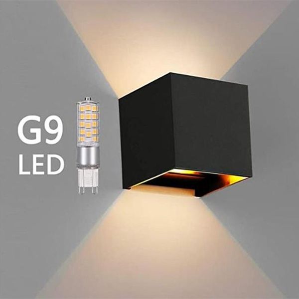 

outdoor wall lamps cube led lamp ip68 waterproof replaceable g9 light surface mounted fixture garden porch aisle sconces