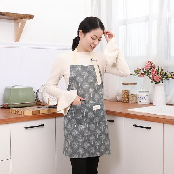 

aprons cotton apron kitchen restaurant cleaning cooking baking proof antifouling easy hand wiping small tree bib