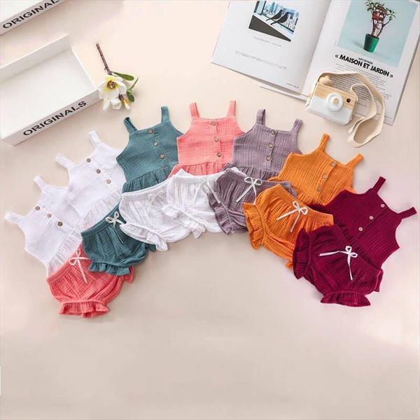 

girls sets clothing kids clothes children summer outfits baby set pants 2 piece soft, White