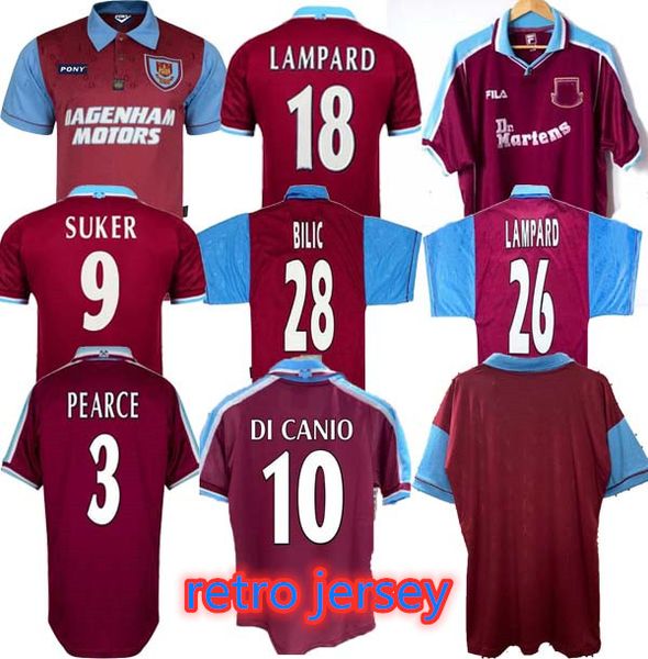 

di canio 91 92 95 97 west centenary retro soccer jersey home away cole lampard dicks 1999 2000 classic united 100th anniversary 99 00 vintag, Black;yellow
