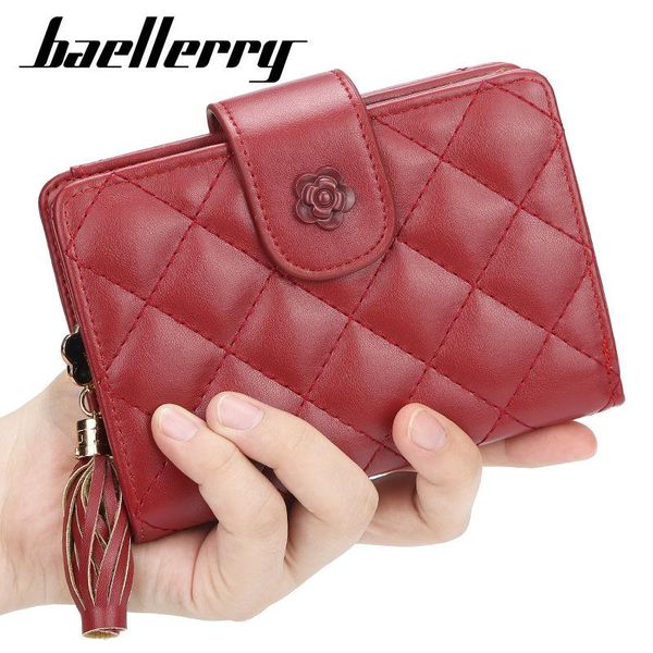 

wallets baellerry womens mini wallet and purses luxury small pu women casual short purse, Red;black