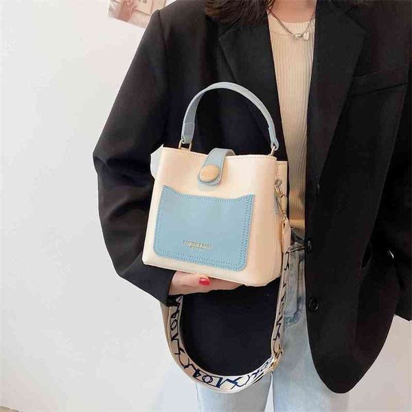 

75% off handbag factory store women's red bucket simple color contrast large capacity