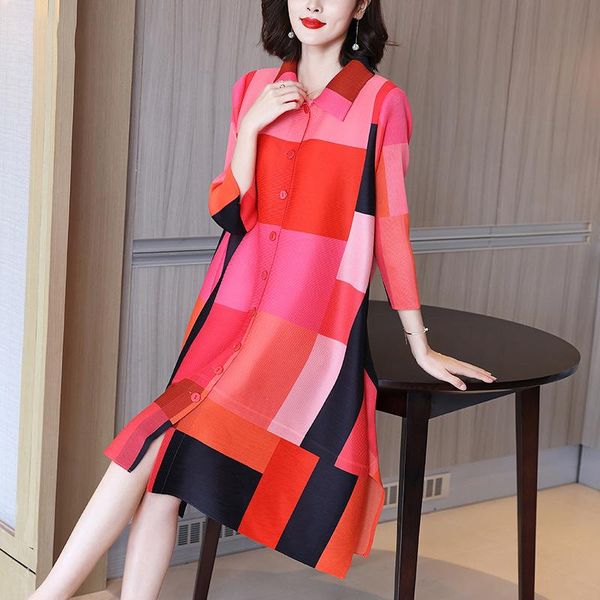 

party dresses pleated high-end dress summer 2021 women's loose size big plus, White;black