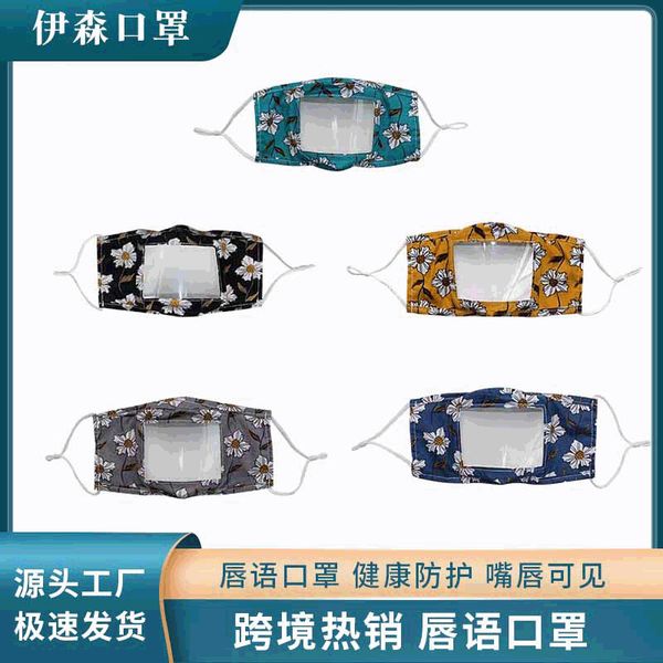 

mask lip printed dust proof transparent mask for deaf mute