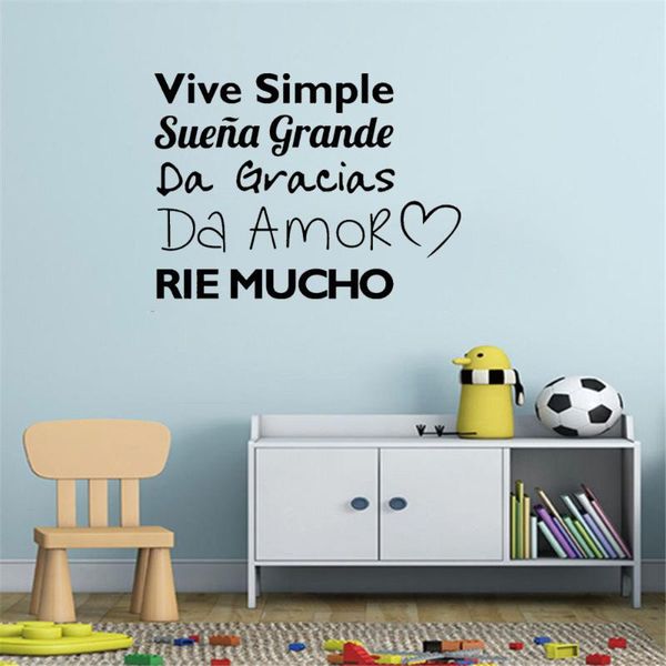 

wall stickers vive simple da gracias sticker spanish quote decal home decoration for living room bedroom ru4014