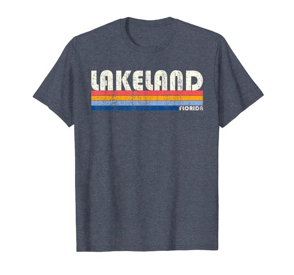 

vintage 70s 80s style lakeland fl t-shirt, White;black