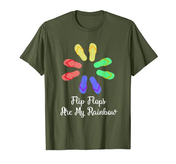 

flip flops are my rainbow cute beach vacation summer t-shirt, White;black