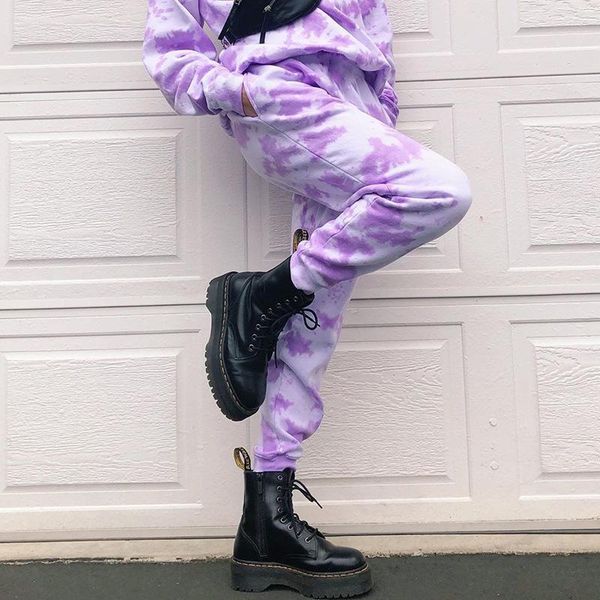 

women's pants & capris fashion tie-dye print harem women high waist sport elegant ladies workout pantalon femme streetwear plus size, Black;white