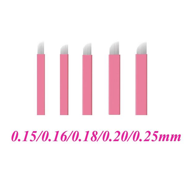 

tattoo needles 0.15mm microblading pink - permanent makeup needle 200pcs disposable eyebrow for manual pen