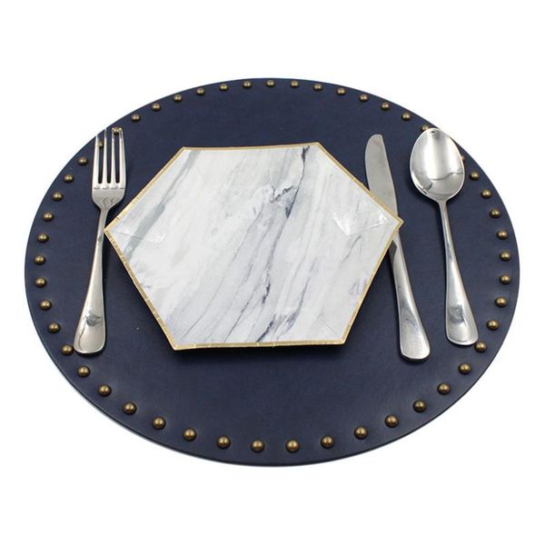 

mats & pads thick waterproof oilproof heat insulating nordic leather round bowl pad placemat coasters cup home decoration