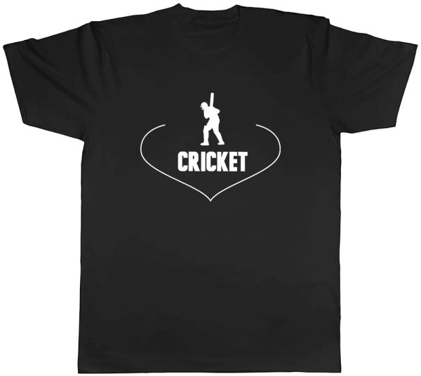 

love cricket mens t-shirt tee, White;black