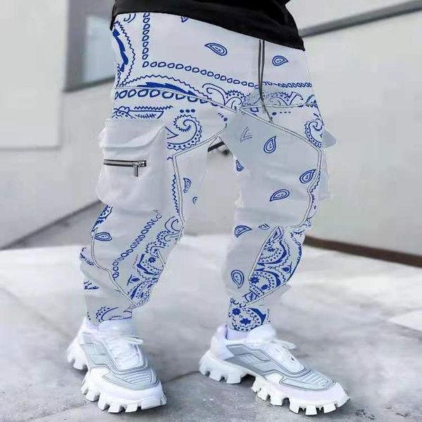 

men's suits & blazers european and american printing fashion trousers luminous strips casual sports reflective long, White;black