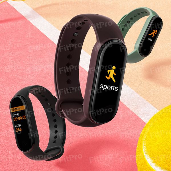 M6 pulseira inteligente relógio rastreador de fitness rastreador real freqüência de coração monitor de pressão arterial tela de cor IP67 impermeável para o exterior e esporte interno DHL