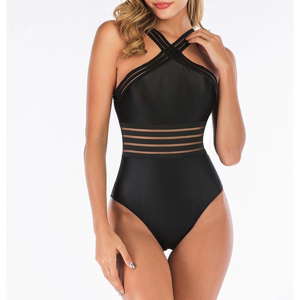 

swimwear 2021 women's one piece lace net bikini, White;black
