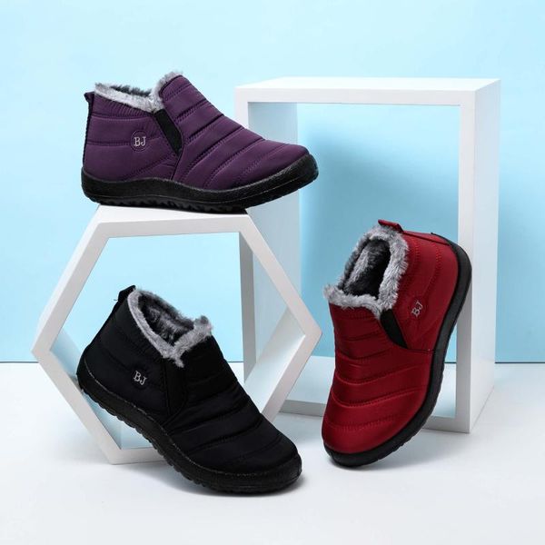 

boots alsyiqi frau schnee stiefel plÃ¼sch neue warme stiefeletten fÃ¼r frauen winter wasserdicht weibliche, Black