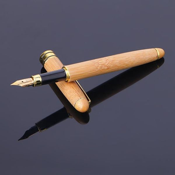 

bamboo fountain pen fine nib smooth writing ink present office supply 32cb pens