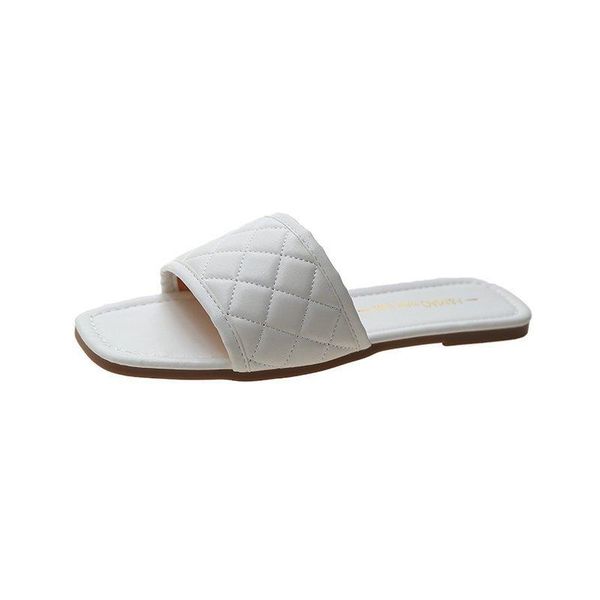 

slippers women temperament braided design charm open-toe set foot 2021 vacation beach flat sandals casual flip flops shoes, Black