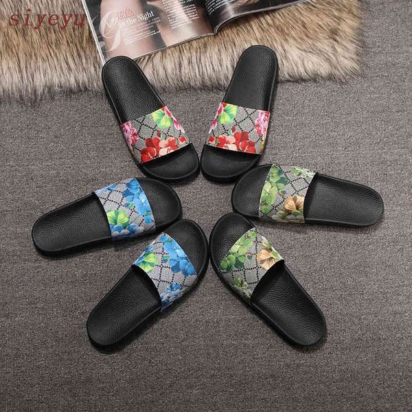 

sandals siyeyu soft brand slide flowers printing flip-flops plus women's sli 15dw, Black